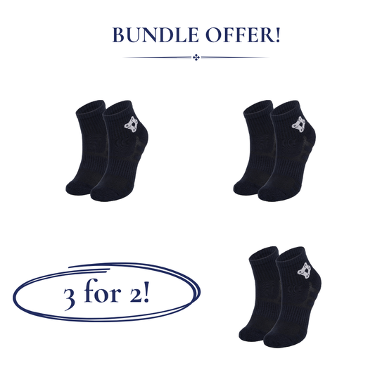 3 Paires - Chaussettes de cyclisme en coton bio BLEUES