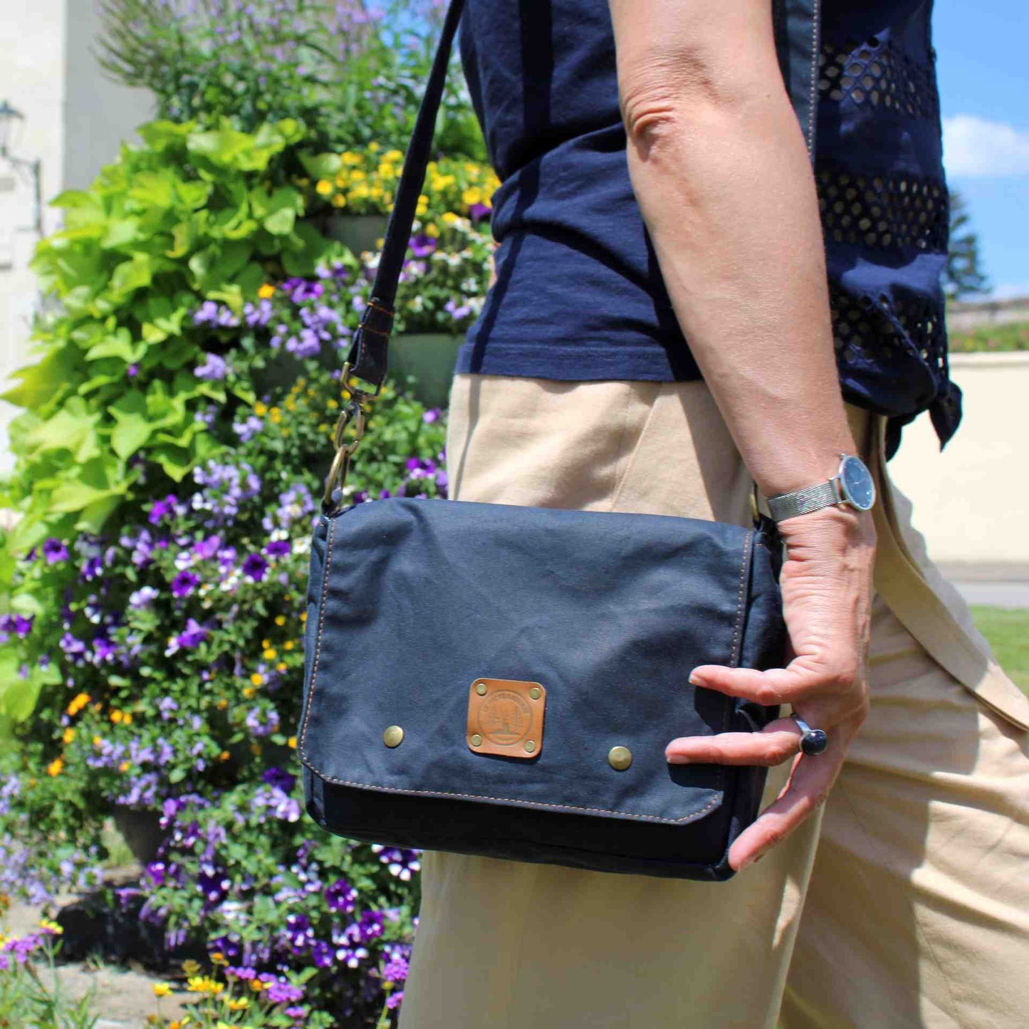 Handlebar Bike Bag - Handmade in France - Blue