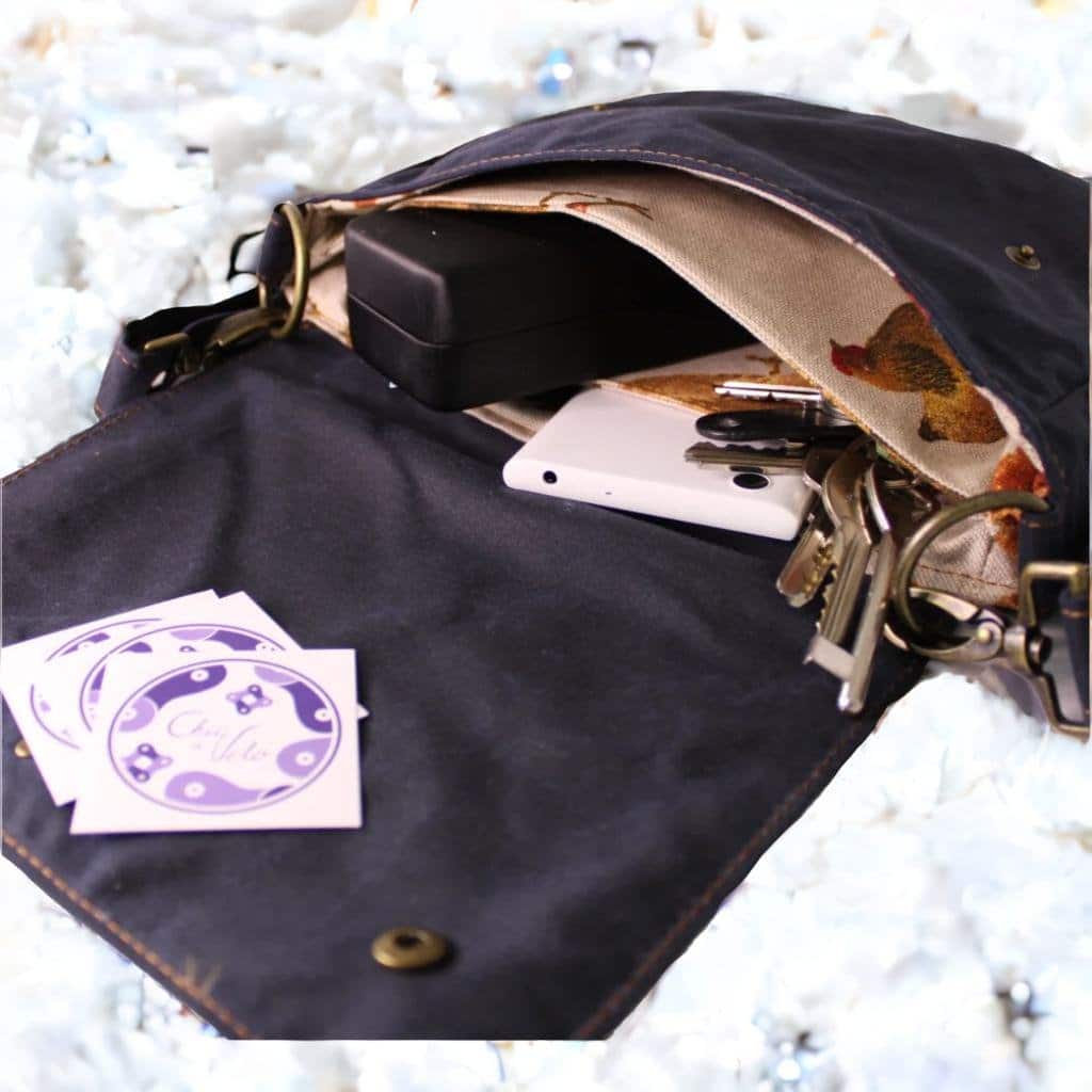 Handlebar Bike Bag - Handmade in France - Blue