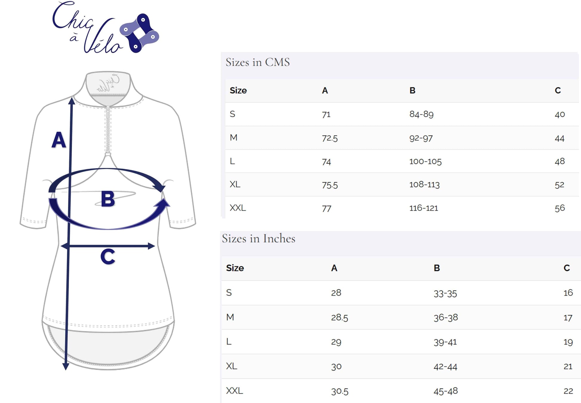Ladies short sleeve cycling top size guide