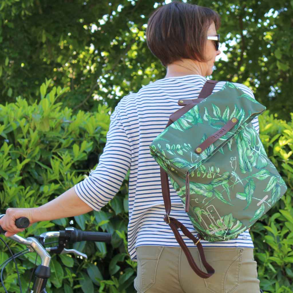 Bike Back Pack Pannier Bag - Basil