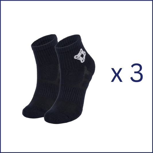 3 Paires - Chaussettes de cyclisme en coton bio BLEUES