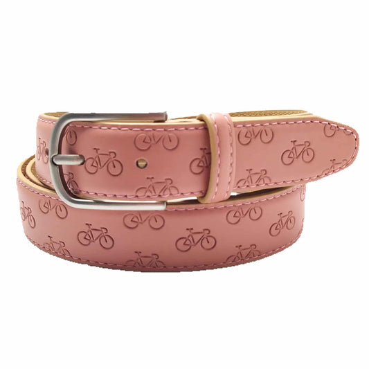 Women's Leather belt with cycle theme - Sand