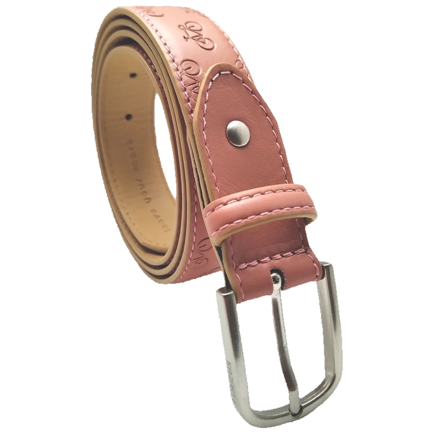 Women's Leather belt with cycle theme - Sand