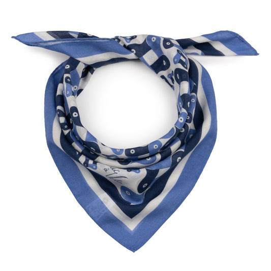 Foulard en coton bio - bleu