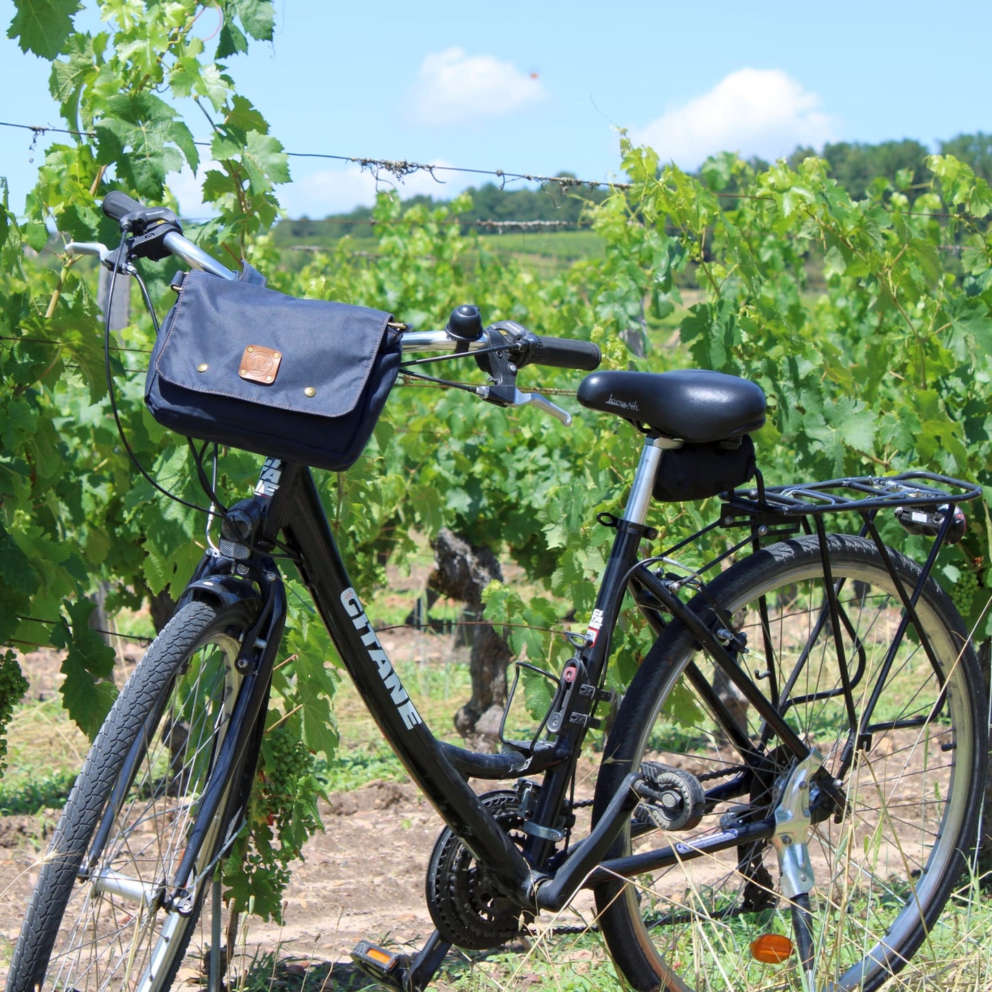 Handlebar Bike Bag - Handmade in France - Blue