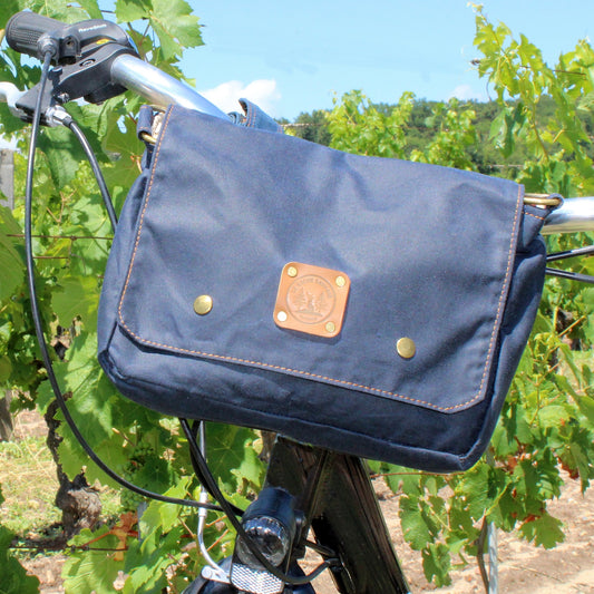 Sacoche de guidon de vélo - Faite à la main en France - Bleu
